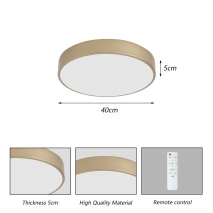 Brilagi - LED Stmívatelné stropní svítidlo POOL LED/48W/230V 3000-6000K pr. 40 cm zlatá + dálkové ovládání