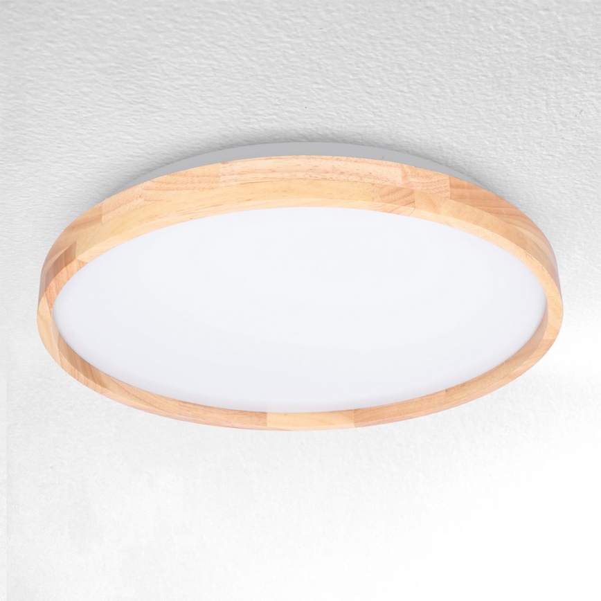 Brilagi - LED Stmívatelné stropní svítidlo ALSON LED/48W/230V 3000-6500K dub pr. 39,5 cm + dálkové ovládání
