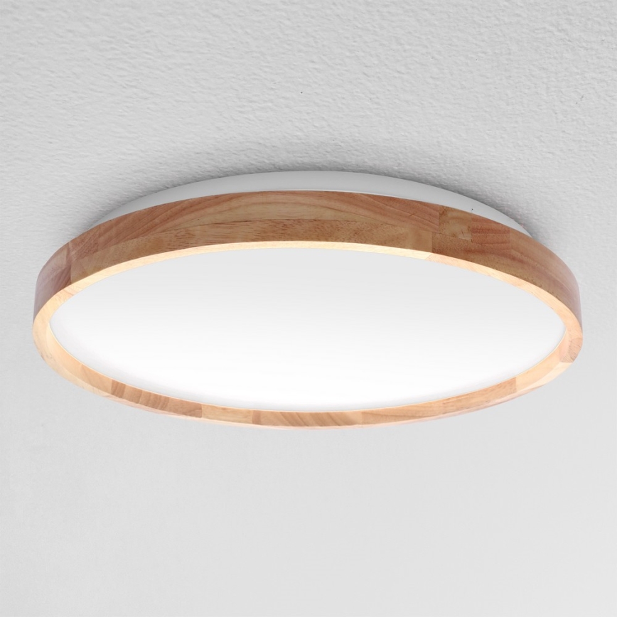 Brilagi - LED Stmívatelné stropní svítidlo ALSON LED/48W/230V 3000-6500K dub pr. 39,5 cm + dálkové ovládání