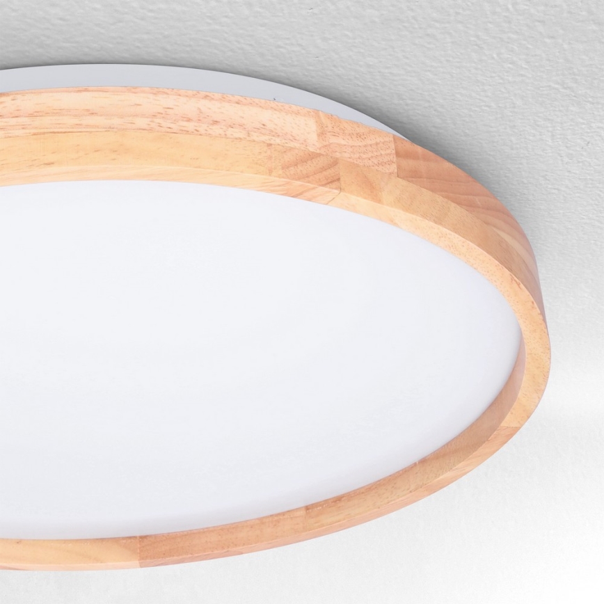 Brilagi - LED Stmívatelné stropní svítidlo ALSON LED/48W/230V 3000-6500K dub pr. 39,5 cm + dálkové ovládání