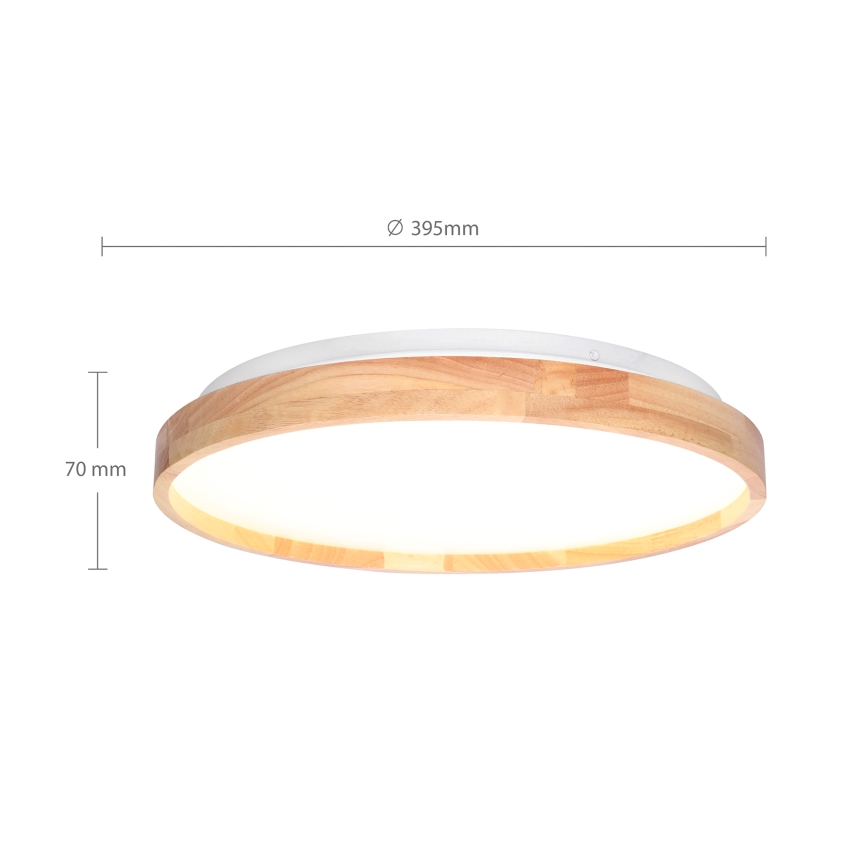 Brilagi - LED Stmívatelné stropní svítidlo ALSON LED/48W/230V 3000-6500K dub pr. 39,5 cm + dálkové ovládání