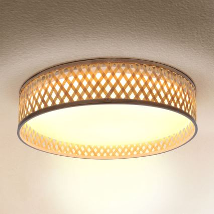 Brilagi - LED Stmívatelné stropní svítidlo CAMILA LED/48W/230V 3000-6500K bambus pr. 40 cm + dálkové ovládání