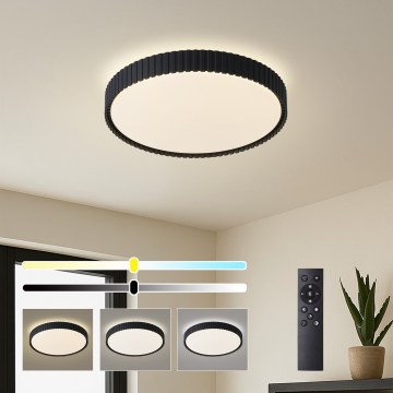 Brilagi - LED Stmívatelné stropní svítidlo CORVO LED/54W/230V 3000-6000K černá pr. 40 cm + dálkové ovládání