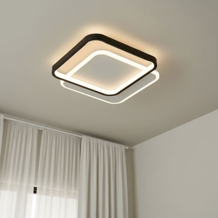 Brilagi - LED Stmívatelné stropní svítidlo FLARE LED/43W/230V 3000-6000K 39,5x45 cm bílá/černá + dálkové ovládání