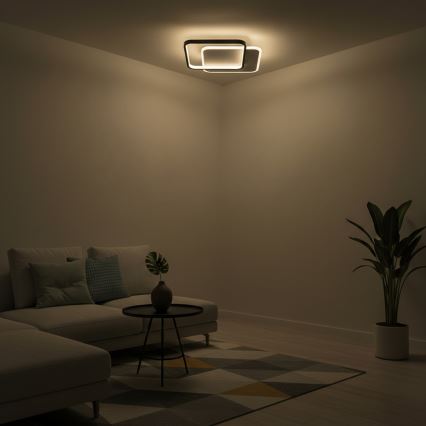Brilagi - LED Stmívatelné stropní svítidlo FLARE LED/43W/230V 3000-6000K 39,5x45 cm bílá/černá + dálkové ovládání