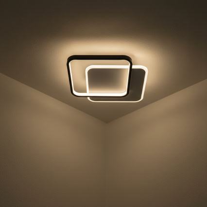 Brilagi - LED Stmívatelné stropní svítidlo FLARE LED/43W/230V 3000-6000K 39,5x45 cm bílá/černá + dálkové ovládání