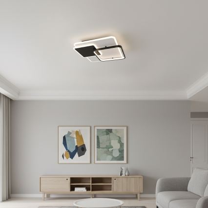 Brilagi - LED Stmívatelné stropní svítidlo FLARE LED/64W/230V 3000-6000K 45x45 cm bílá/černá + dálkové ovládání
