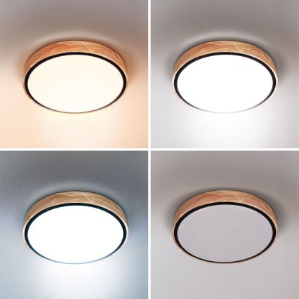 Brilagi - LED Stmívatelné stropní svítidlo GLORIA LED/48W/230V 3000-6500K dub pr. 40 cm + dálkové ovládání