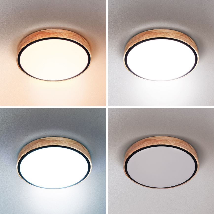 Brilagi - LED Stmívatelné stropní svítidlo GLORIA LED/48W/230V 3000-6500K dub pr. 40 cm + dálkové ovládání