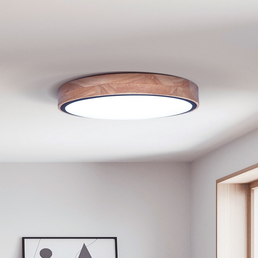 Brilagi - LED Stmívatelné stropní svítidlo GLORIA LED/48W/230V 3000-6500K dub pr. 40 cm + dálkové ovládání