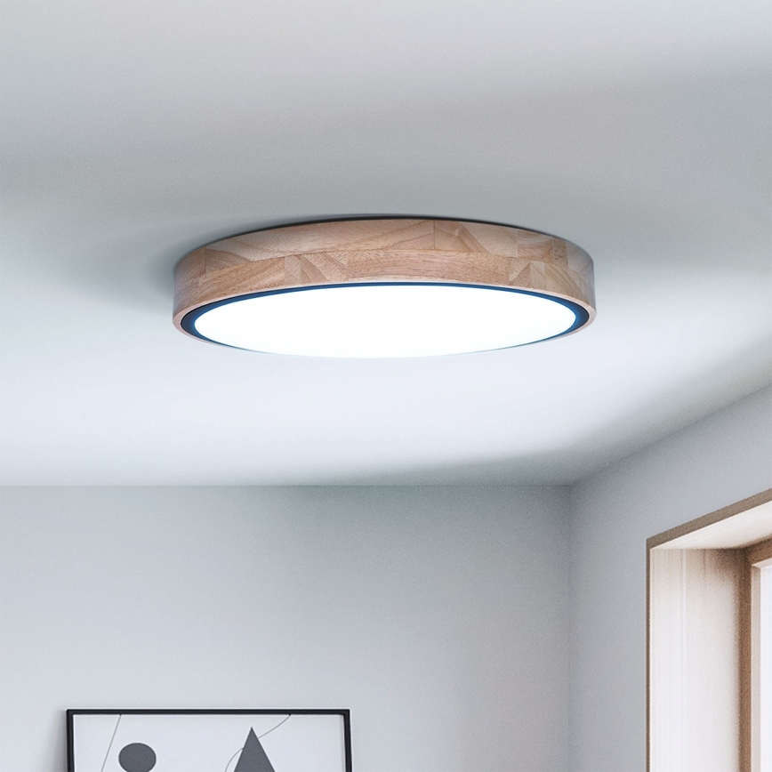 Brilagi - LED Stmívatelné stropní svítidlo GLORIA LED/48W/230V 3000-6500K dub pr. 40 cm + dálkové ovládání