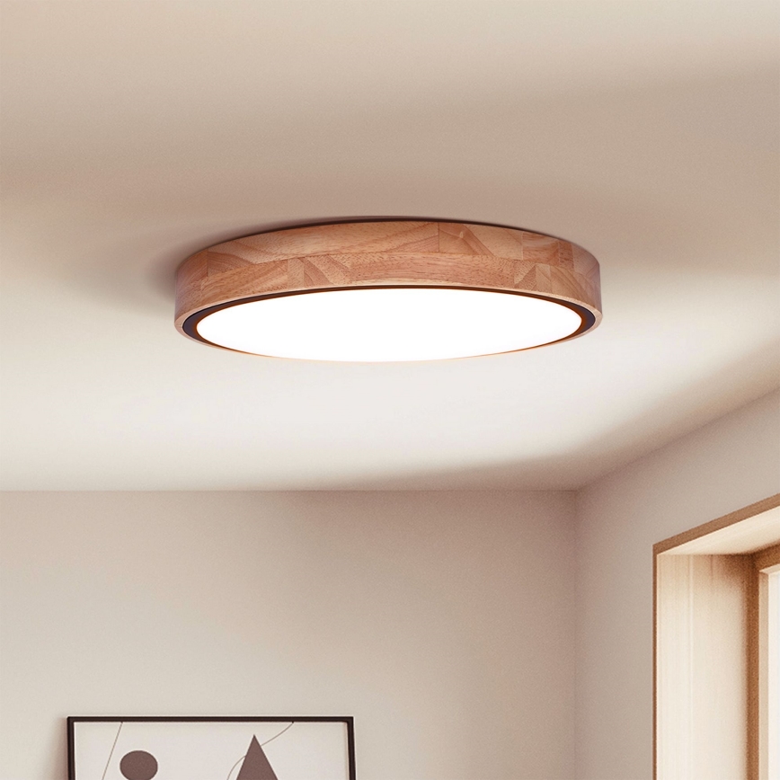 Brilagi - LED Stmívatelné stropní svítidlo GLORIA LED/48W/230V 3000-6500K dub pr. 40 cm + dálkové ovládání