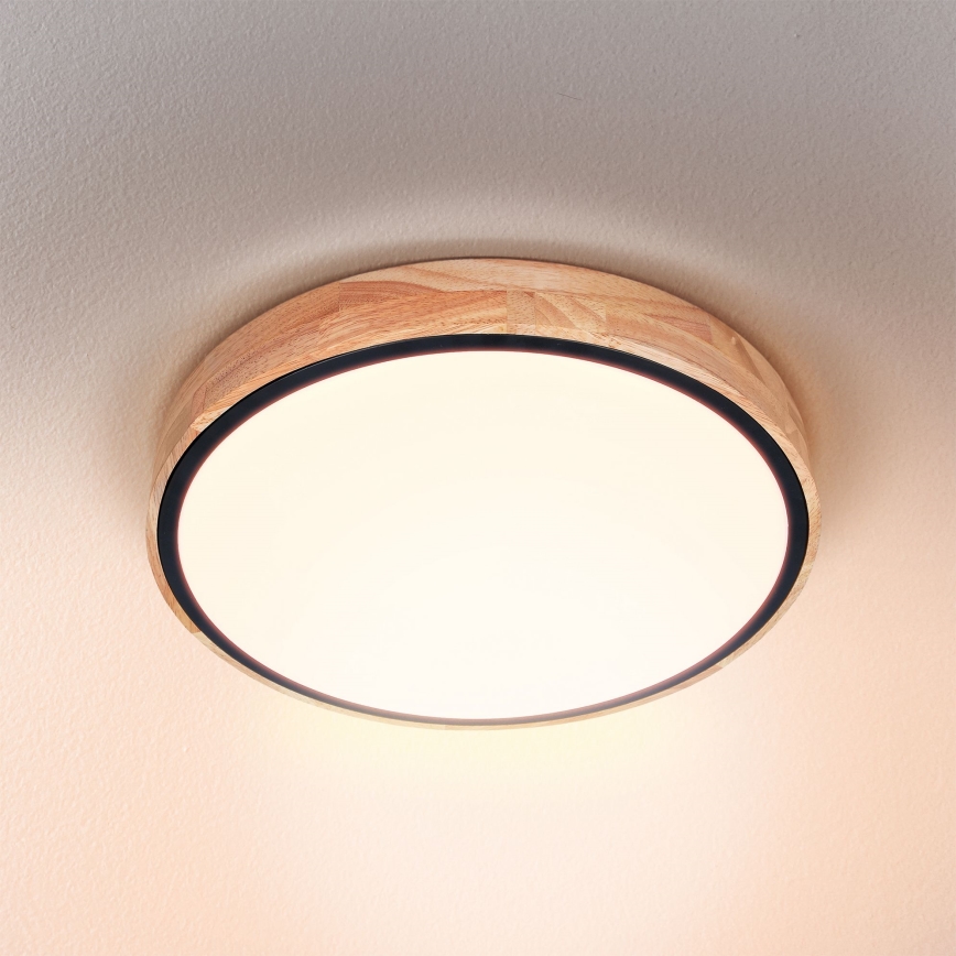 Brilagi - LED Stmívatelné stropní svítidlo GLORIA LED/48W/230V 3000-6500K dub pr. 40 cm + dálkové ovládání