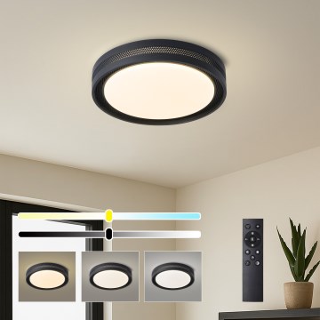 Brilagi - LED Stmívatelné stropní svítidlo KREON LED/54W/230V 3000-6000K černá pr. 38 cm + dálkové ovládání