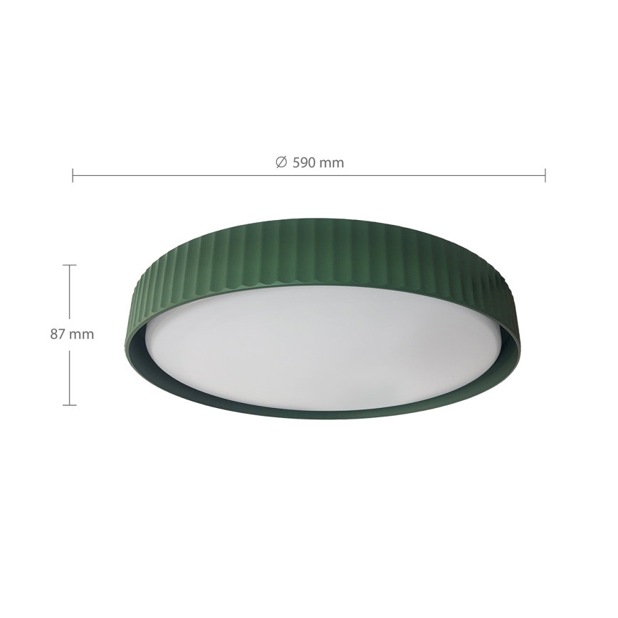 Brilagi - LED Stmívatelné stropní svítidlo LUCIA LED/60W/230V 3000-6500K pr. 59 cm zelená + dálkové ovládání
