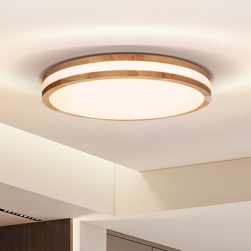 Brilagi - LED Stmívatelné stropní svítidlo MOLINA LED/48W/230V 3000-6500K dub pr. 38 cm + dálkové ovládání