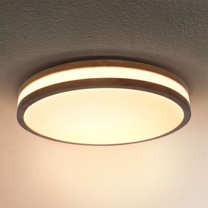 Brilagi - LED Stmívatelné stropní svítidlo MOLINA LED/48W/230V 3000-6500K dub pr. 38 cm + dálkové ovládání