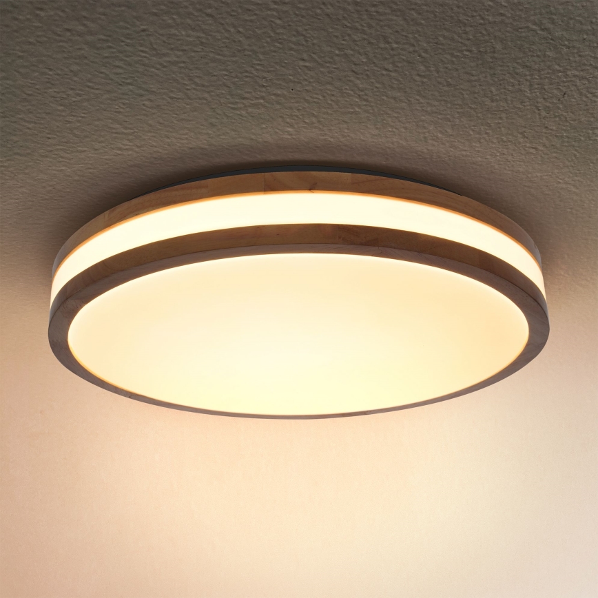 Brilagi - LED Stmívatelné stropní svítidlo MOLINA LED/48W/230V 3000-6500K dub pr. 38 cm + dálkové ovládání