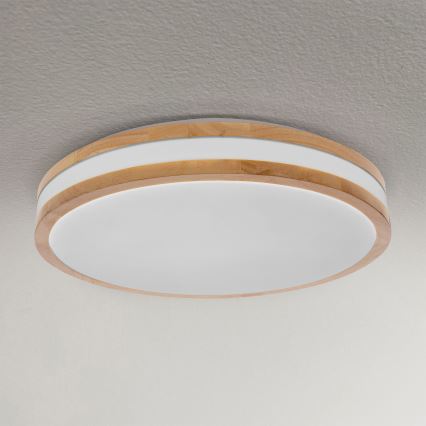 Brilagi - LED Stmívatelné stropní svítidlo MOLINA LED/48W/230V 3000-6500K dub pr. 38 cm + dálkové ovládání