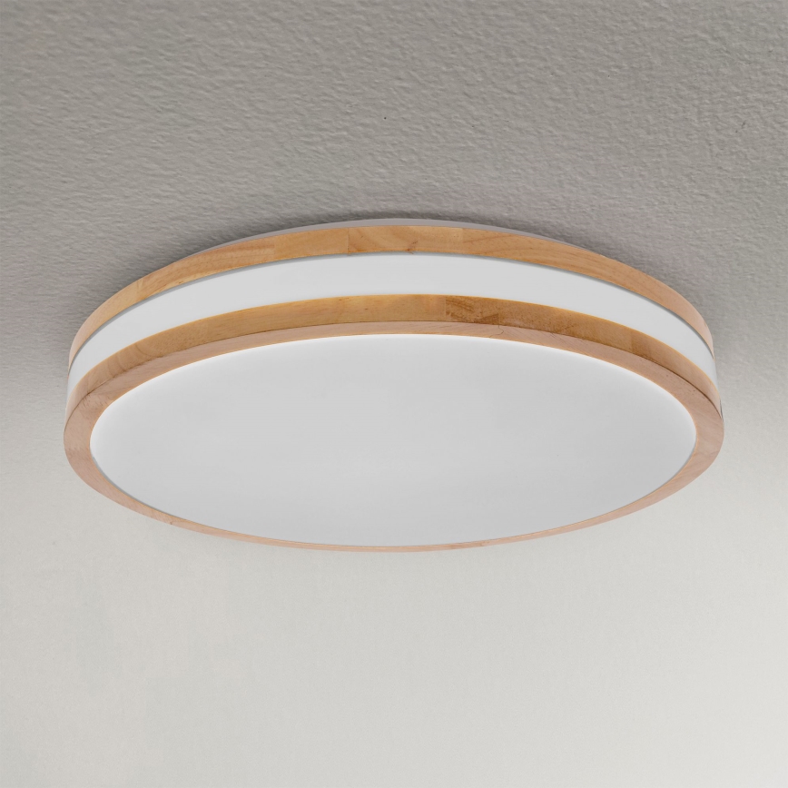 Brilagi - LED Stmívatelné stropní svítidlo MOLINA LED/48W/230V 3000-6500K dub pr. 38 cm + dálkové ovládání
