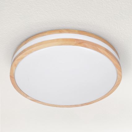 Brilagi - LED Stmívatelné stropní svítidlo MOLINA LED/48W/230V 3000-6500K dub pr. 38 cm + dálkové ovládání