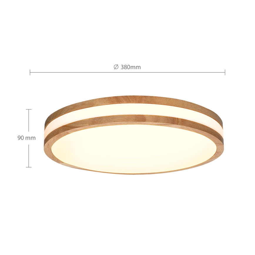 Brilagi - LED Stmívatelné stropní svítidlo MOLINA LED/48W/230V 3000-6500K dub pr. 38 cm + dálkové ovládání