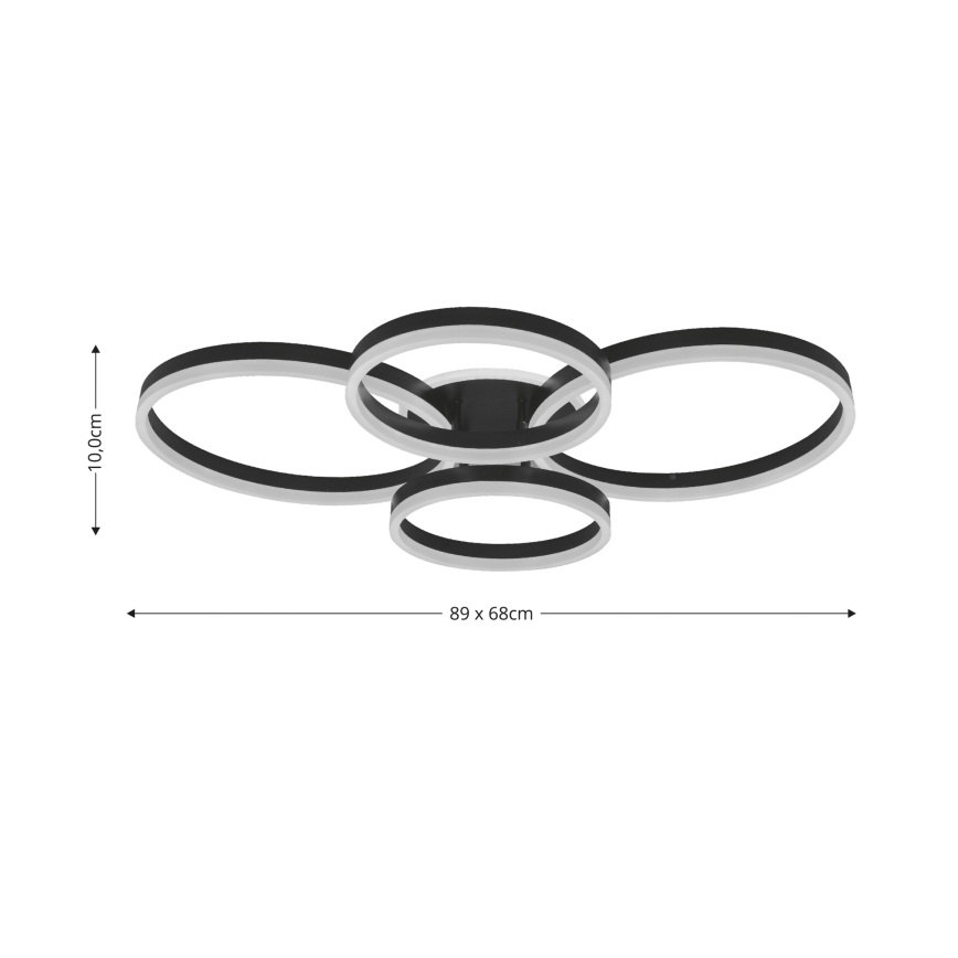 Brilagi - LED Stmívatelné stropní svítidlo ORBITS LED/52W/230V 3000/4000/6000K + dálkové ovládání