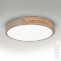 BRILAGI - LED Stmívatelné stropní svítidlo PILANA LED/48W/230V 3000-6500K dub/béžová pr. 40 cm + dálkové ovládání