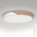 Brilagi - LED Stmívatelné stropní svítidlo PILANA LED/60W/230V 3000-6500K dub/bílá pr. 60 cm + dálkové ovládání