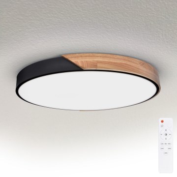 Brilagi - LED Stmívatelné stropní svítidlo PILANA LED/60W/230V 3000-6500K dub/černá pr. 60 cm  + dálkové ovládání
