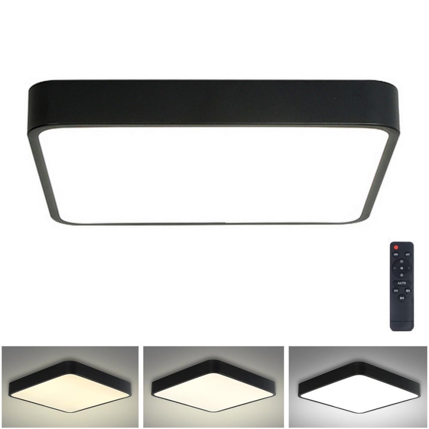 Brilagi - LED Stmívatelné stropní svítidlo POOL LED/36W/230V 3000-6000K 40x40 cm černá + dálkové ovládání
