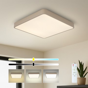 Brilagi - LED Stmívatelné stropní svítidlo POOL SQUARE LED/36W/230V 3000-6000K 40x40 cm béžová + dálkové ovládání