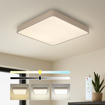 Brilagi - LED Stmívatelné stropní svítidlo POOL SQUARE LED/48W/230V 3000-6000K 50x50 cm béžová + dálkové ovládání