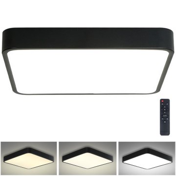 Brilagi - LED Stmívatelné stropní svítidlo POOL SQUARE LED/48W/230V 3000-6000K 50x50 cm černá + dálkové ovládání