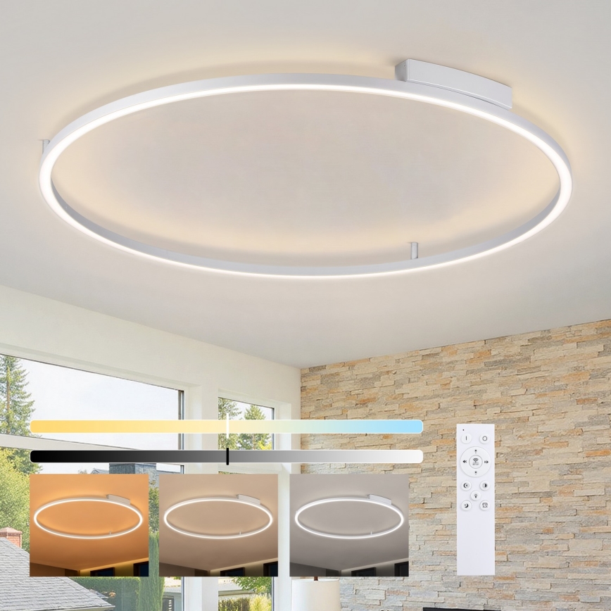 Brilagi - LED Stmívatelné stropní svítidlo PORTOFINO LED/85W/230V 3000-6000K pr. 120 cm stříbrná + dálkové ovládání