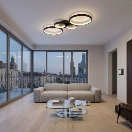 Brilagi - LED Stmívatelné stropní svítidlo RINGO LED/34W/230V 3000-6000K 28x78 cm černá + dálkové ovládání