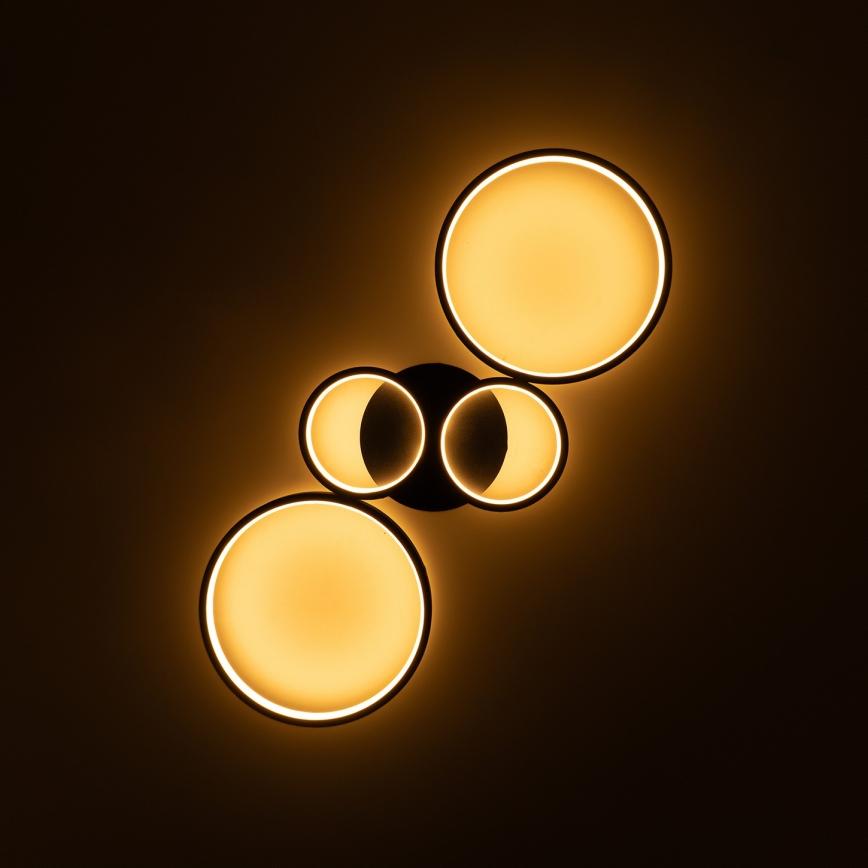 Brilagi - LED Stmívatelné stropní svítidlo RINGO LED/34W/230V 3000-6000K 28x78 cm černá + dálkové ovládání
