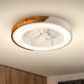 Brilagi - LED Stmívatelné stropní svítidlo s ventilátorem LED/30W/230V 3000-6500K bílá/dub + dálkové ovládání