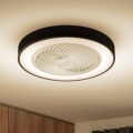 Brilagi - LED Stmívatelné stropní svítidlo s ventilátorem LED/30W/230V 3000-6500K černá + dálkové ovládání