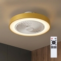 Brilagi - LED Stmívatelné stropní svítidlo s ventilátorem LED/38W/230V 3000-6500K 3000-6500K pr. 50 cm zlatá + dálkové ovládání