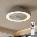 Brilagi - LED Stmívatelné stropní svítidlo s ventilátorem LED/38W/230V 3000-6500K pr. 50 cm šedá + dálkové ovládání