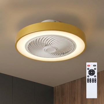 Brilagi - LED Stmívatelné stropní svítidlo s ventilátorem LED/38W/230V 3000-6500K pr. 50 cm zlatá + dálkové ovládání