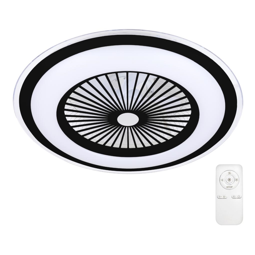 Brilagi - LED Stmívatelné stropní svítidlo s ventilátorem RONDA LED/65W/230V 3000-6500K černá + dálkové ovládání