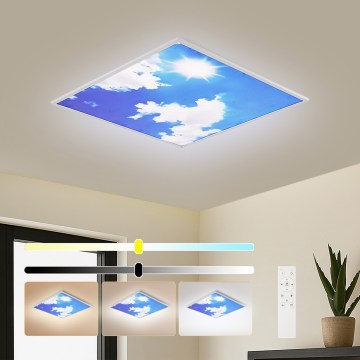Brilagi - LED Stmívatelné stropní svítidlo SLIMFRAME SKY LED/58W/230V 60x60 cm 3000-6000K stříbrná/modrá + dálkové ovládání