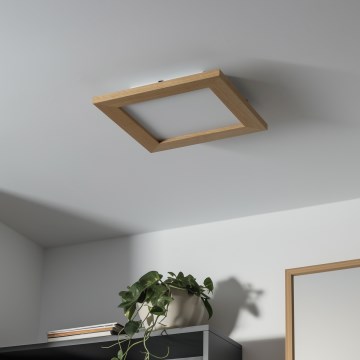 Brilagi - LED Stmívatelné stropní svítidlo SLIMFRAME WOOD LED/25W/230V 34x34 cm 3000-6000K hnědá + dálkové ovládání