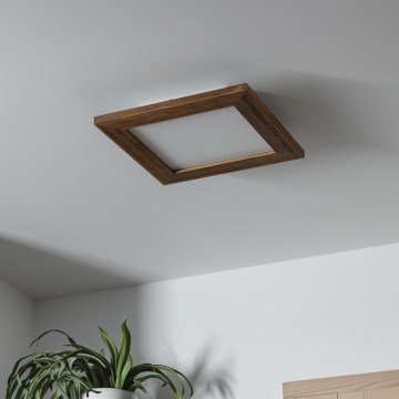 Brilagi - LED Stmívatelné stropní svítidlo SLIMFRAME WOOD LED/25W/230V 34x34 cm 3000-6000K hnědá + dálkové ovládání