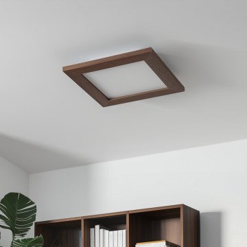 Brilagi - LED Stmívatelné stropní svítidlo SLIMFRAME WOOD LED/25W/230V 34x34 cm 3000-6000K tmavě hnědá + dálkové ovládání