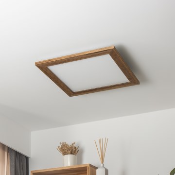 Brilagi - LED Stmívatelné stropní svítidlo SLIMFRAME WOOD LED/36W/230V 49,5x49,5 cm 3000-6000K hnědá + dálkové ovládání