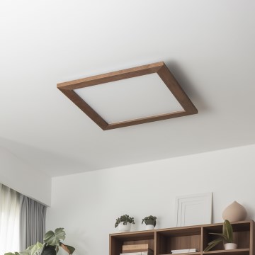 Brilagi - LED Stmívatelné stropní svítidlo SLIMFRAME WOOD LED/36W/230V 49,5x49,5 cm 3000-6000K tmavě hnědá + dálkové ovládání