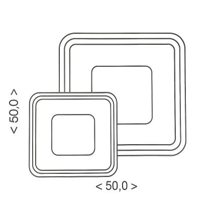 Brilagi - LED Stmívatelné stropní svítidlo TANDORA LED/49W/230V 50x50 cm 3000-6000K + dálkové ovládání
